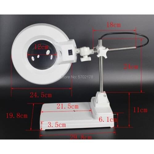 Desktop 20X magnifying glass lifting type optional white glass optical element circuit board welding repair tool