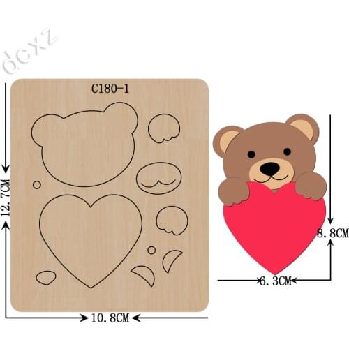 New Love, heart, bear Wooden die Scrapbooking C-180-1 Cutting Dies Compatible with most die cutting machines
