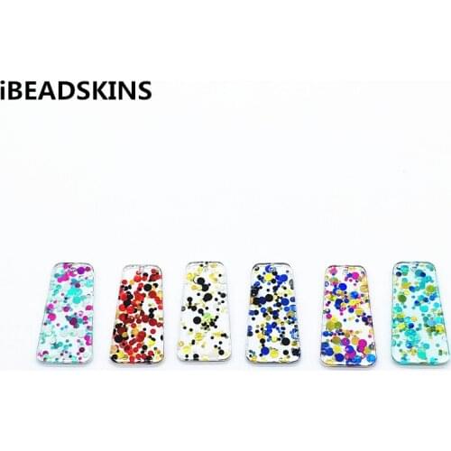 New arrival!37x19mm100pcs Built-in sequins Trapezoid charm for Jewelry Findings/Earrings DIY parts,Jewelry Findings & Components