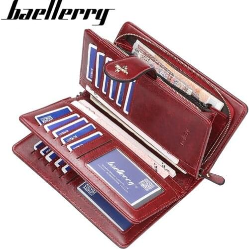 New Women Wallet Female Purse Leather Wallet Long Coin Purse Card Holder Money Clutch Wristlet Multifunction Carteira Feminina