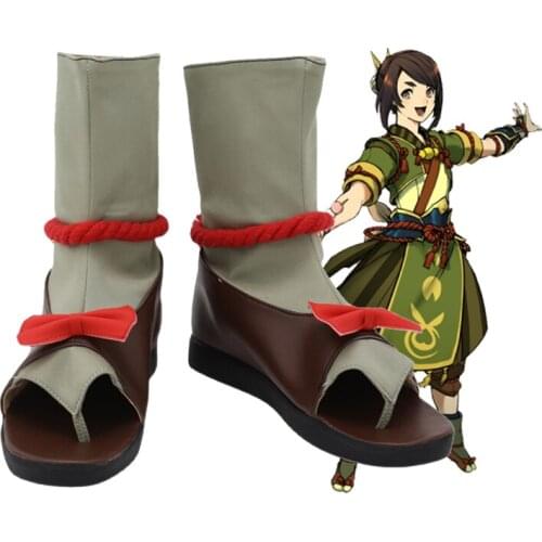 Monster Hunter Rise Wormwood Cosplay Shoes Boots Cosplay Costume Accessories Custom Made Halloween PartyAnime Genshin Impact Har