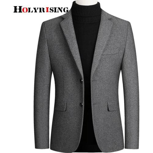 Holyrising manteau homme winter warm тренч мужской wool coat slim пальто мужское зимнее thick blend male overcoats size 4xl19378