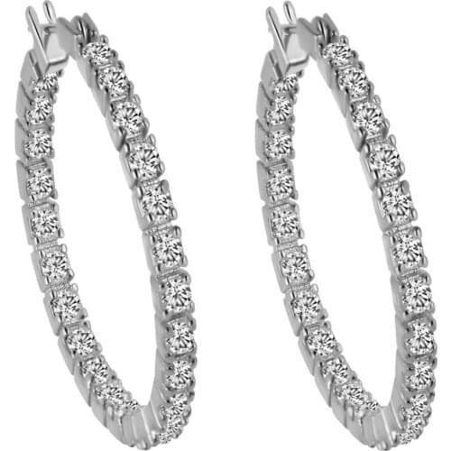 Full crystal big hoop earring for women