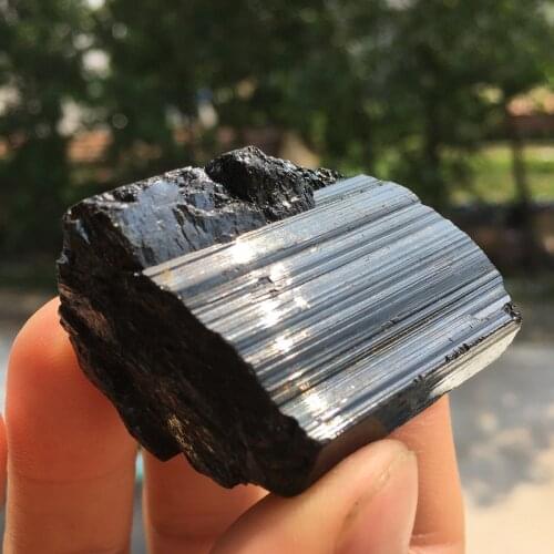 Natural black tourmaline crystal energy stone reiki healing Christmas gift