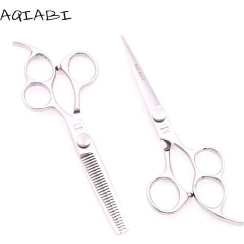 Professional Hair Scissors 6'' AQIABI 440C Barber Shears Cutting Shears Thinning Shears Hairdressers Scissors New Arrival A9011