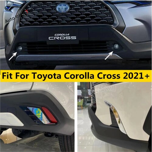 Yimaautotrims Front / Rear Bumper Fog Lights Lamps Frame / Eyelid Eyebrow Stripes Cover Trim Fit For Toyota Corolla Cross 2021