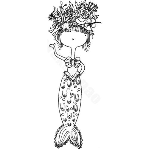 Girl Mermaid Transparent Clear Silicone Stamp/Seal for DIY scrapbooking/photo album Decorative clear stamp A264