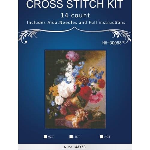 Top Quality Beautiful Lovely Counted Cross Stitch Kit Similar Dim cross stitch Similar DMC similar dim vase flowers HH-3003