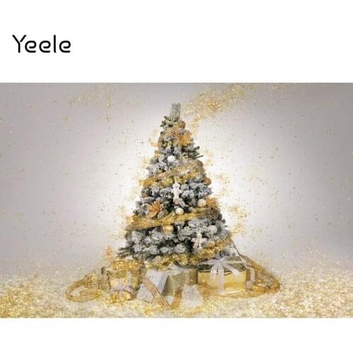 Yeele Christmas Tree Gold Glitters New Year Baby Gift Photography Backdrop Photographic Decoration Backgrounds For Photo Studio