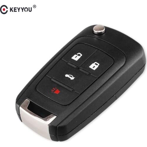 KEYYOU Replacement 4 Buttons Flip Folding Car Remote Key Shell For Buick LaCrosse Regal Verano Auto Keyless Entry Car Key
