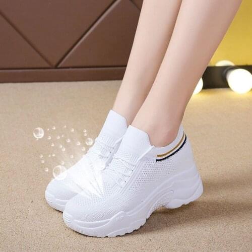 Platform sneakers shoes Women Summer Wedge sneakers shoes Breathable Mesh shoes Spring Casual Shoes Height Increasing Woman 8260