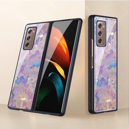 Plating PC Hard Phone Cover For Samsung Galaxy Z Fold 2 Case Exquisite Color Painting Shockproof Shell For galaxy zfold 5G Cases