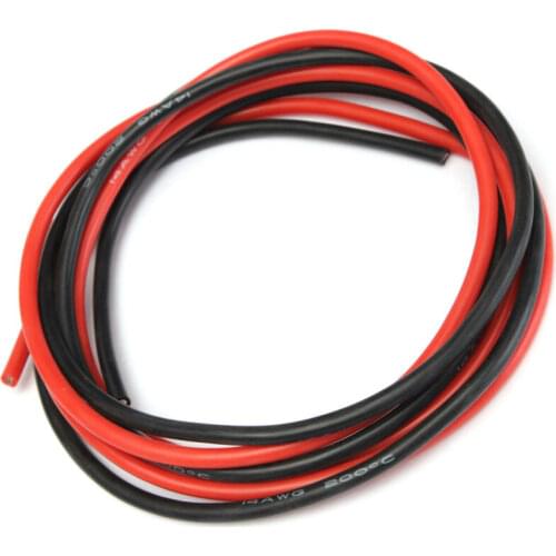 1meter Black +1meter Red Silicon Wire 12AWG 14AWG 16AWG 22AWG 24AWG Heatproof Soft Silicone Silica Gel Wire Cable