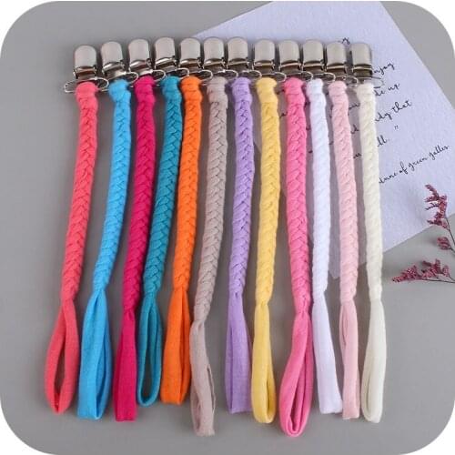 1pc Baby Cotton Pacifier Chains Pacifier Clip Baby Infant Teething Toys Holder Baby Teethers stainless steel clothespin nipple