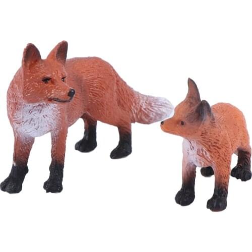 1 pcs Mini Simulation Red Fox Models Home Garden Statues Ornaments Figurine Forest Decoration Educational Toys Gift For Kids