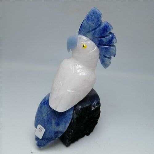 1 PC natural gemstone bird quartz healing crystal hand carved stone parrot shape gemstone for home decoration gift
