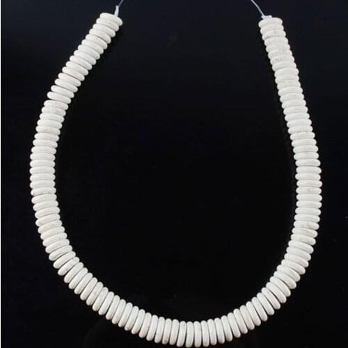 12x3mm White Turquoises stone Howlite Round Rondelle Spacer Beads Fit DIY Handicrafts Reiki Jewelry Women Ring Bracelet QG3129