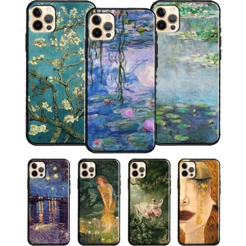 Oil Painting Art For iPhone 12 Pro Max Mini 7 8 Plus Phone Case For iPhone 11 Pro Max XS XR X SE 2020 Cover