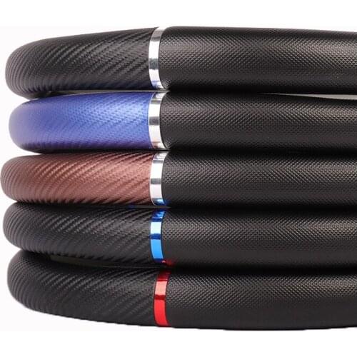 Car Steering Wheel Cover For 37 - 38 CM 14.5"-15" Steering Wheel Leather Anti-slip Inner Ring M Size Braid On Steering-Wheel