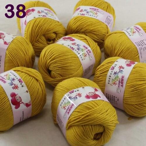 Color Optional 8 ballsX50g Cashmere Silk Velvet Children Hand Kintting Yarn GoldEnrod 18-38