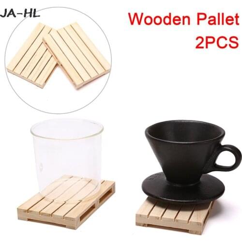Cushion Craft Decoration Wooden Pallet Beverage Coasters For Hot And Cold Drinks Wood Pallet Pot 2PC Mini