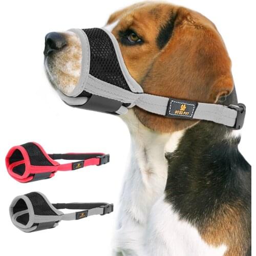Breathable Mesh Pet Dog Muzzle Adjustable Anti Bark Dog Mouth Mask Cover Stop Chew Grooming Dog Muzzles Training Pet Accessories