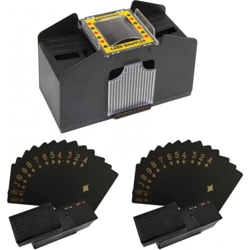 50% Discounts Hot! 4 Deck Automatic Battery Operated Shuffling Machine Shuffler with Flexible Waterproof Plastic Poker Cards