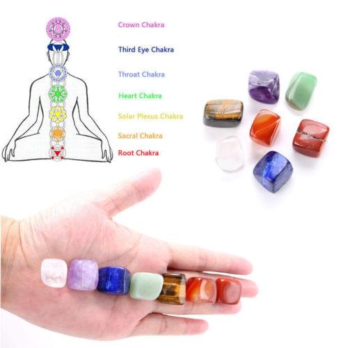 Seven Chakra Stone 7 Colors Set Yoga Chakra Irregular Reiki Healing Crystals Stone Polished Individual Stones House Decor