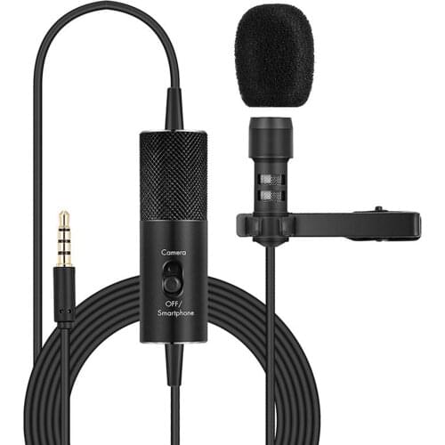 Mini Lavalier Microphone Omnidirectional Recording Lapel Mini Mic with Clip 3.5mm Plug Comapatible with Phone Camera Vlog