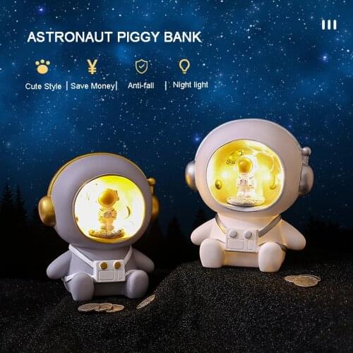 Coin Money Box Astronaut Creative Night Light Piggy Bank Mini Desk Decoration Christmas Gift Piggy Bank сейф монеты
