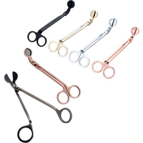 Candle Wick Trimmer Stainless Steel Candle scissors trim wick Cutter Snuffer Round head 18cm Black Rose Gold Silver Red Bronze