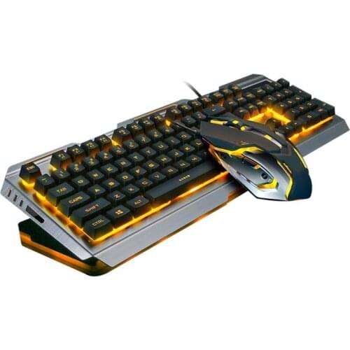 Mechanical Keyboard Backlight Gaming Keybord Wired Keyboard And 4000DPI Mouse Set For Gamer With 7color Breathing Light