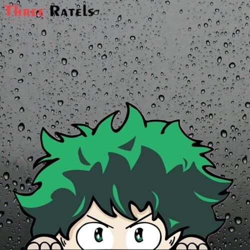 Three Ratels FC220 Cute Funny 3D IZUKU MIDORIYA Peeker Anime Peeking Sticker Window Car Vinyl Decal Car Truck Decal Bumper
