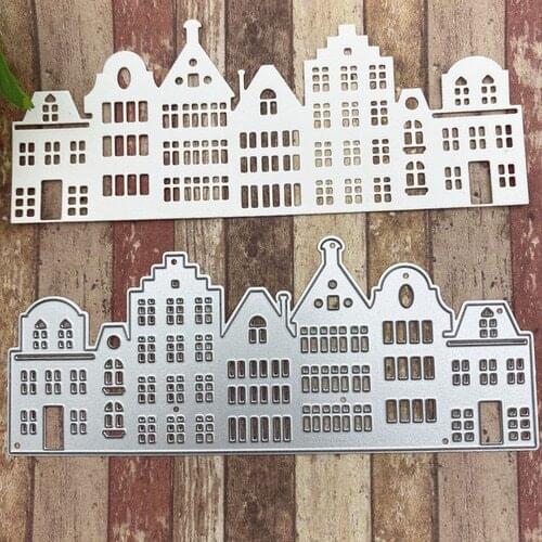 MT Metal Cutting Dies House buildings Scrapbooking Photo Album Decorative Embossing Stencil Paper Card Making Crafts Die Cuts