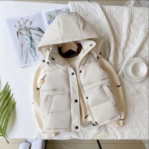 Autumn Winter New 3-12 Years Childrens Waistcoat Coat Down Cotton Thickened Hooded Vest For Boys Girls Sleeveless Clothes Tops