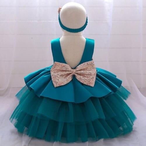 Infant Girls Birthday Dress Sequin Bow Dresses For Girl Baby Christening Gown Kids Christmas Party Dress Toddler Clothes