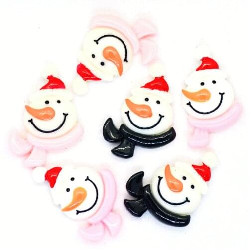 Resin Flatback Red Hat Christmas Snowman Cabochons,Christmas Scrapbook Decorations,Christmas Tree Decoration Crafts