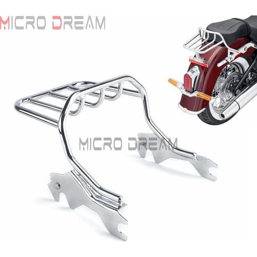 Steel Motorcycle 2-up Luggage Rack Chrome Holdfast Two Up Rear Shelf for Harley Fat Bob 114 FXFBS Softail FXFB 2018 2019 2020