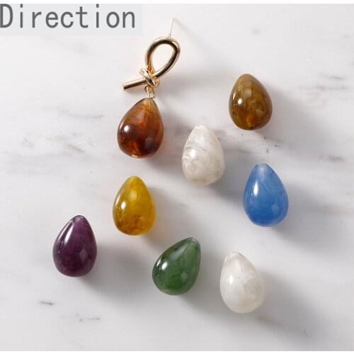 High-quality retro color fat water drop straight hole cloud effect diy earchair bracelet necklace bead accessories material