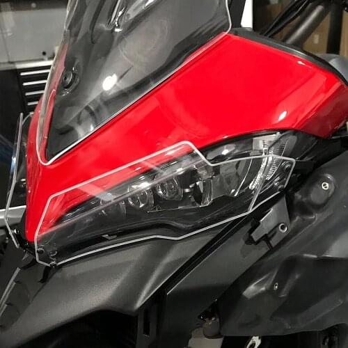 For DucatI Multistrada 1200 S 950 S 1260S Motorcycle Headlight Protection Glass Acrylic Large Lampshade Protective Frame
