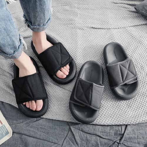 ZEEKSON Summer Lovers Velcro Slippers Outdoor Beach Non-slip Slippers Home One-word Father Drag Thick Bottom Trendy Slippers