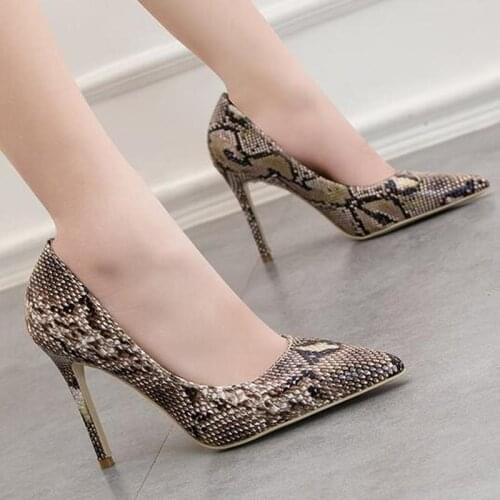 Dwayne Women Single Shoes Snake Pattern Super High Heel Sexy Shoes Nightclub Pumps Ladis High Heels