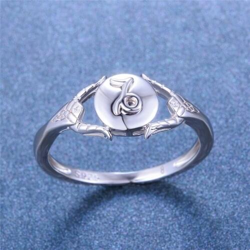 Fashion Ladies Capricorn Constellation Ring With Zircon 925 Sterling Silver Finger Ring Classic Party Wedding Rings For Women