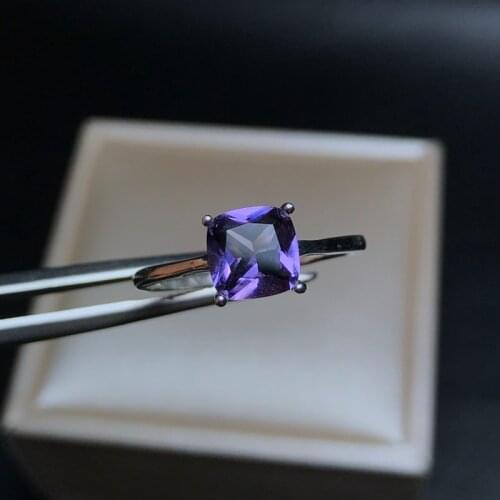 Simple AMETHYST RING 925 silver discount benefits genuine mail