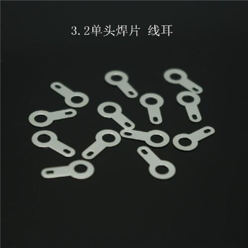 100pcs 3.2 single head welds, copper gaskets, wire ears, copper wires, M3 single head soldering plates, brass plated silver