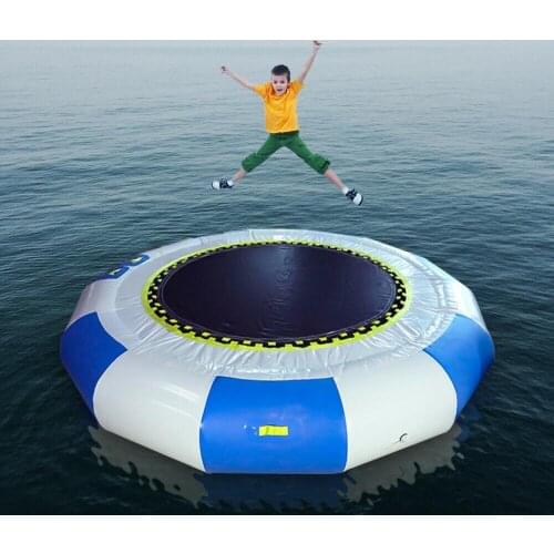 10Ft Inflatable Water Trampoline 0.7mm Thickness Inflatable Water Bouncer Jumping Bed Summer Toy for Pool Water Game