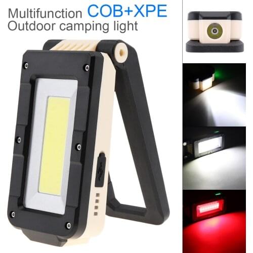 12.6CM XPE+COB LED Folding Rechargeable Portable Lamp Working Spotlights Tent Light with Magnetic Hook Camping Hiking Emergency