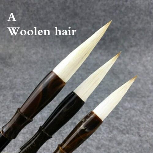 3pcs/set Calligraphy Pen Chinese Calligraphy Painting Wolf Hair Brush Pen Woolen Hair Landscape Ink Painting Writing Brushes
