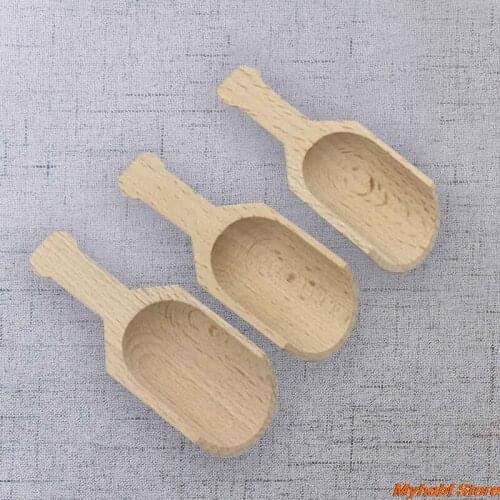3pcs/lot Mini Wooden Spoon for Coffee Tea Milk Powder Scoops Bath Salt Spices Flavors Spoons Kitchen Tools Teaware Accessories