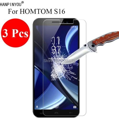 3 Pcs/Lot New 9H 2.5D Hard Tough Front Tempered Glass Screen Protector For HOMTOM S16 5.5" Protective Film Guard + Clean Tools